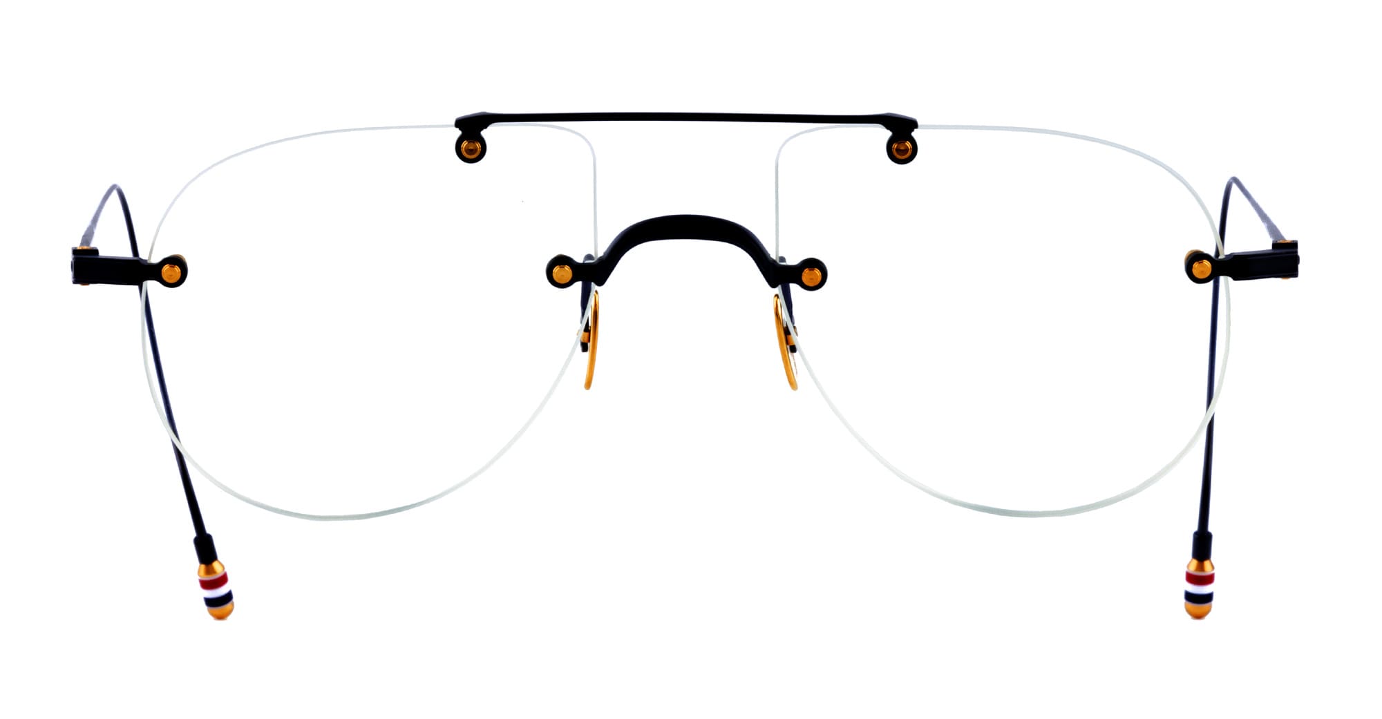 Ottica Mondello Roma - Thom Browne - UEO939A-G0001-005-52 - RIMLESS AVIATOR - BLACK - Titanium - shape  - Black - EYEWEAR - SUNGLASSES - Uomo,Men - lens  - Made In Japan