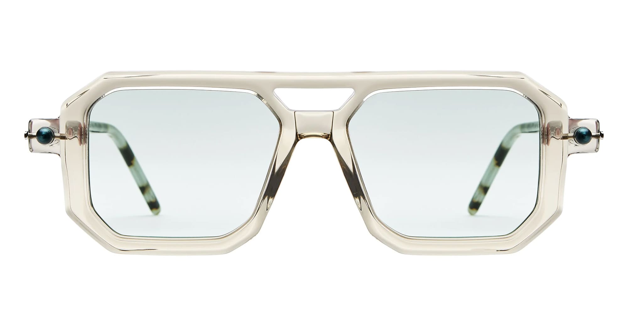 Ottica Mondello Roma - Kuboraum - KRS0P8CHP000002W - MASK P8 CHP - CHAMPAGNE - Acetate - shape Navigator - Champagne - EYEWEAR - SUNGLASSES - Unisex,Uomo,Donna,Women,Men - lens light green - Made In Italy