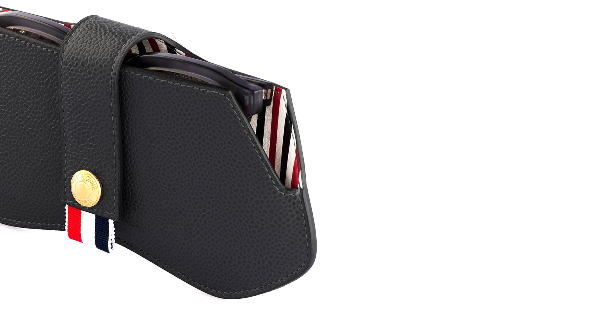 Eyewear leather case - dark grey