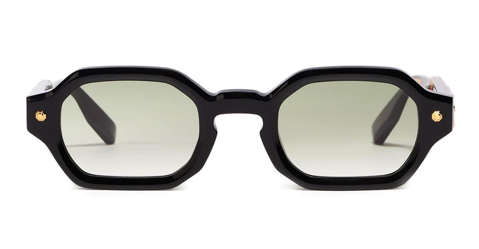 Ottica Mondello Roma - John Dalia - P05-C106 - PROJECT 05 - C106 - Shiny Black / Yellow Gold - Acetate - shape Rectangular - Black, gold - EYEWEAR - SUNGLASSES - Unisex,Uomo,Donna,Women,Men - lens Gradient grey - Made In France