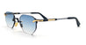 Ottica Mondello Roma - John Dalia - CURTIS-C454 - CURTIS-C454 - CARBON EFFECT - Metal - shape Hexagonal - Black - EYEWEAR - SUNGLASSES - Uomo,Men - lens Gradient blue - Made In France