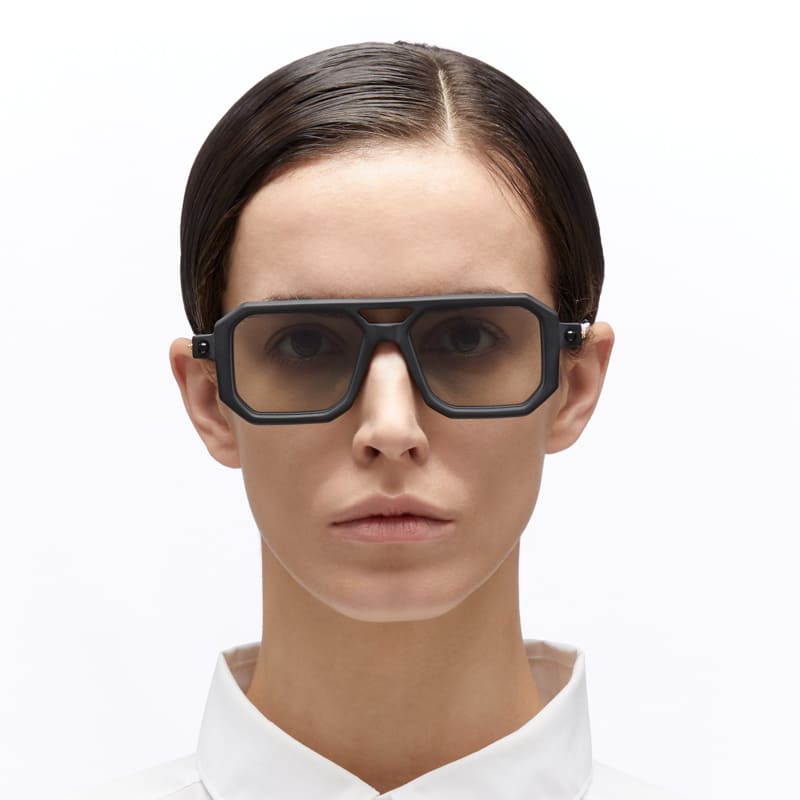 Ottica Mondello Roma - Kuboraum - KRS0P8BMH000002F - MASK P8 - BLACK MATTE / HAVANA - Acetate - shape Navigator - black, havana - EYEWEAR - SUNGLASSES - Unisex,Uomo,Donna,Women,Men - lens Grey - Made In Italy