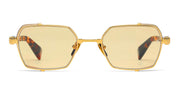 Ottica Mondello Roma - Balmain - BPS-117D-52 - BRIGADE III - 18K GOLD / SPOTTED HAVANA - Titanium - shape Rectangular - Black, Grey - EYEWEAR - EYEGLASSES - Donna,Women - lens amber - Made In Japan
