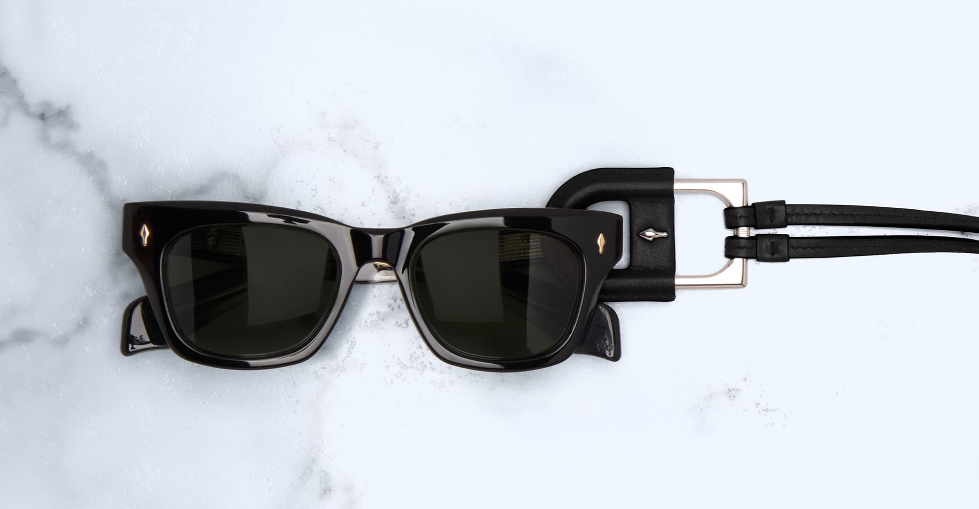 Ottica Mondello Roma - Jacques Marie Mage - JMMOVP-88 - BOLIN EYEWEAR NECKLACE - BLACK - Leather - shape  - Black - ACCESSORI - ACCESSORIES - Unisex,Uomo,Donna,Women,Men - lens  - Made In Italy