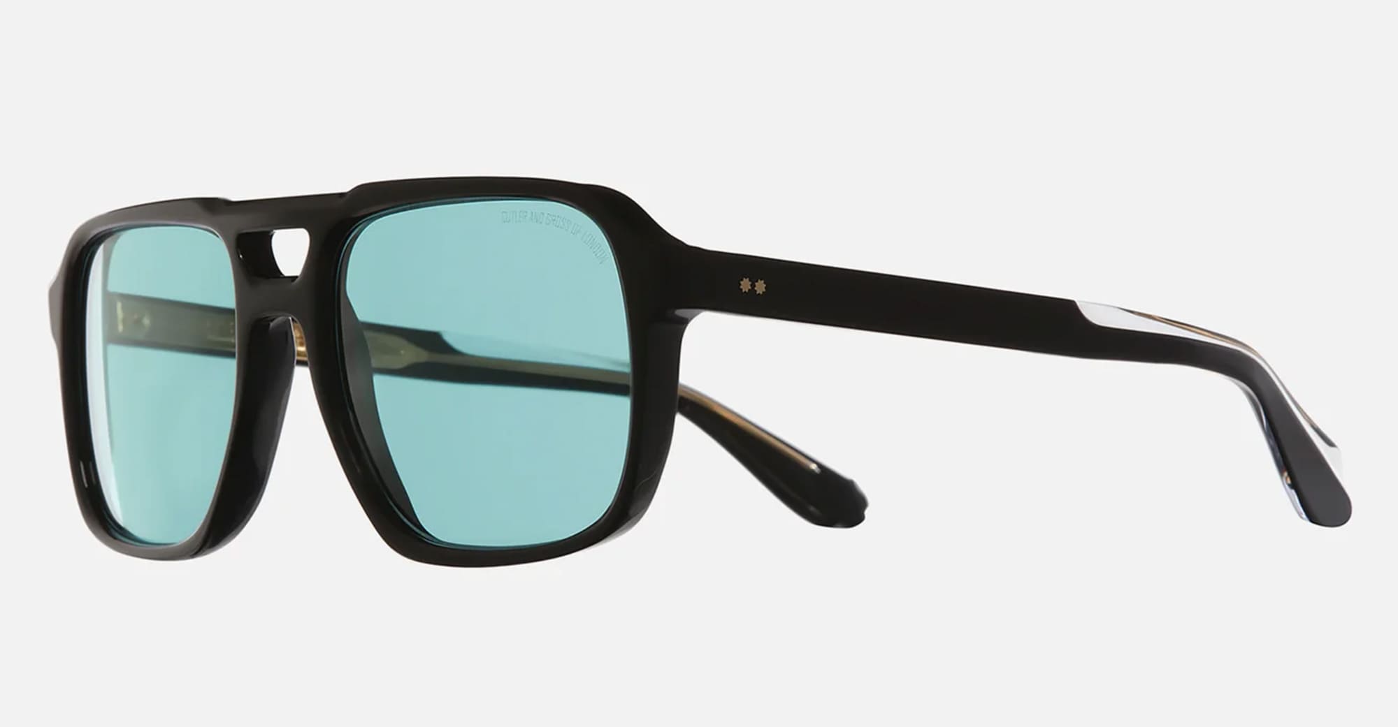 Ottica Mondello Roma - Cutler and Gross - CGSN-1394-57-01 - 1394 - BLACK / BLUE LENS - Acetate - shape Aviator - Black - EYEWEAR - SUNGLASSES - Unisex,Uomo,Donna,Women,Men - lens Blue - Made In Italy