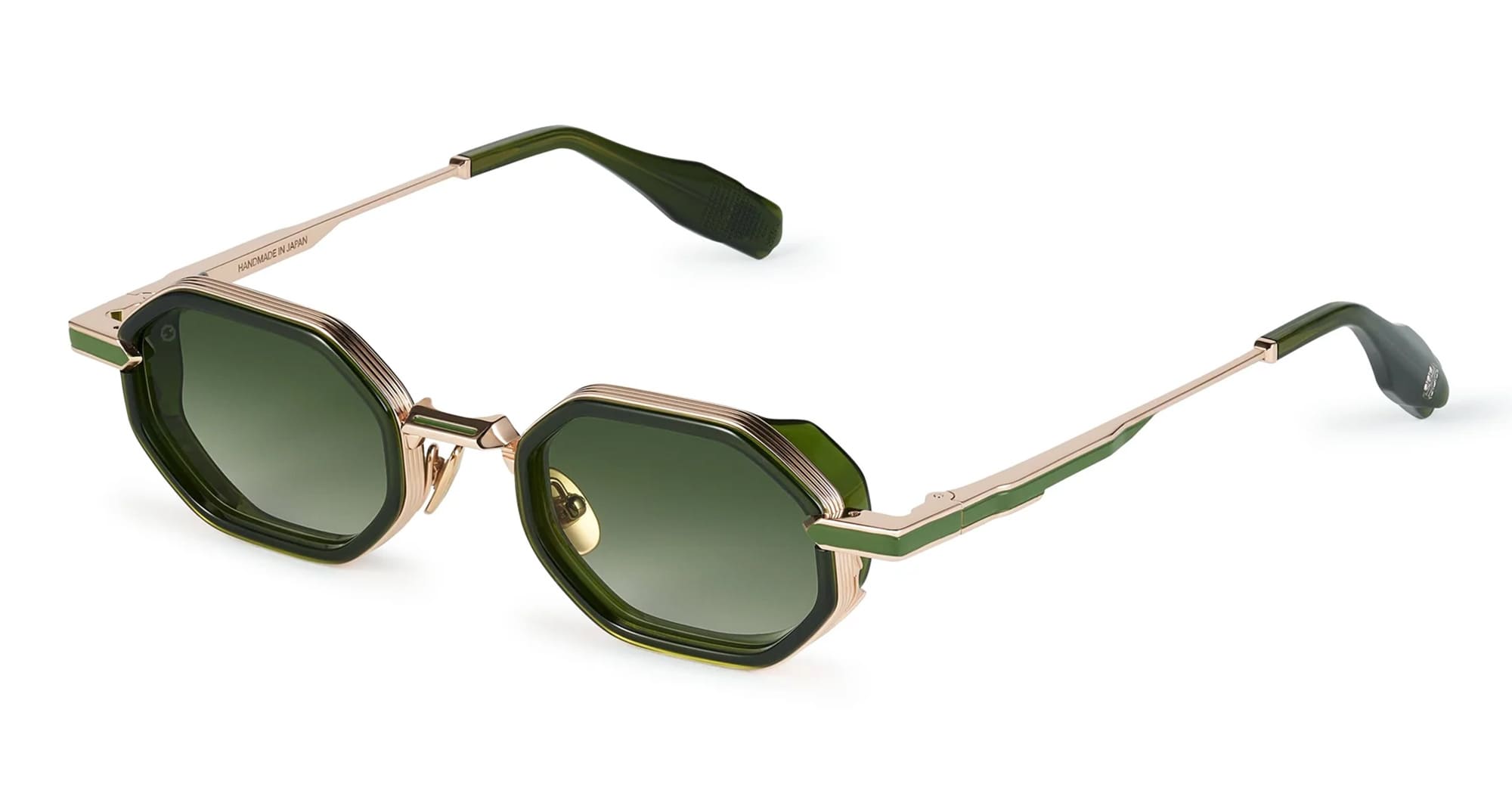 Ottica Mondello Roma - T HENRI - SQME - SQUADRA - ENVY - Acetate, titanium - shape Octagonal - gold, green - EYEWEAR - SUNGLASSES - Unisex,Uomo,Donna,Women,Men - lens Gradient green - Made In Japan