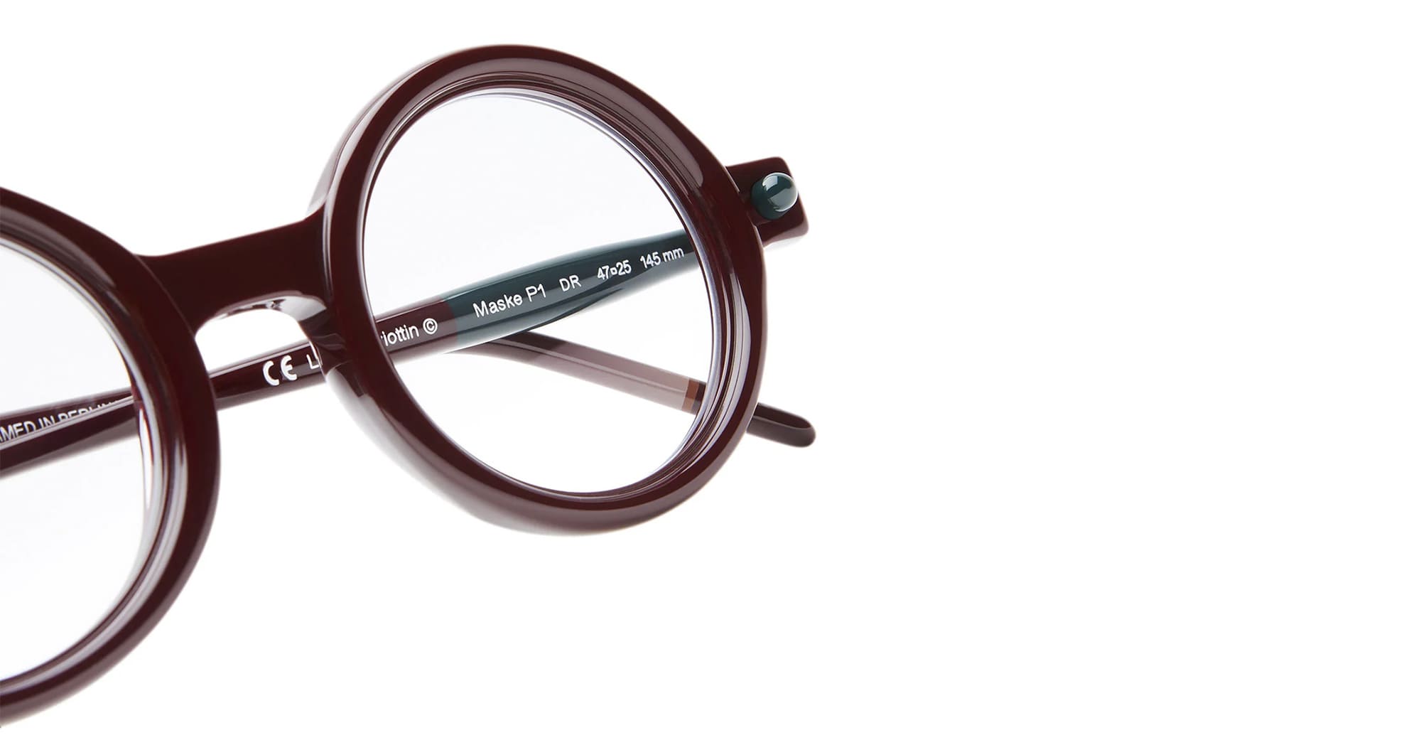 Ottica Mondello Roma - Kuboraum - KRO0P1DR000000OP - MASK P1 DR - BORDEAUX RX - Acetate - shape Round - burgundy - EYEWEAR - EYEGLASSES - Unisex,Uomo,Donna,Women,Men - lens Clear - Made In Italy