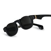 Ottica Mondello Roma - T HENRI - DCC - DIABLO - TRAVERSE - Acetate, titanium - shape Round - Black, gold - EYEWEAR - SUNGLASSES - Unisex,Uomo,Donna,Women,Men - lens Black - Made In Japan