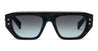 Ottica Mondello Roma - Balmain - BPS-176B-54 - B-ARMY II - LEATHER BLACK / BLACK RHODIUM - Acetate - shape Rectangular - Black - EYEWEAR - SUNGLASSES - Unisex,Uomo,Donna,Women,Men - lens Gradient grey - Made In Japan