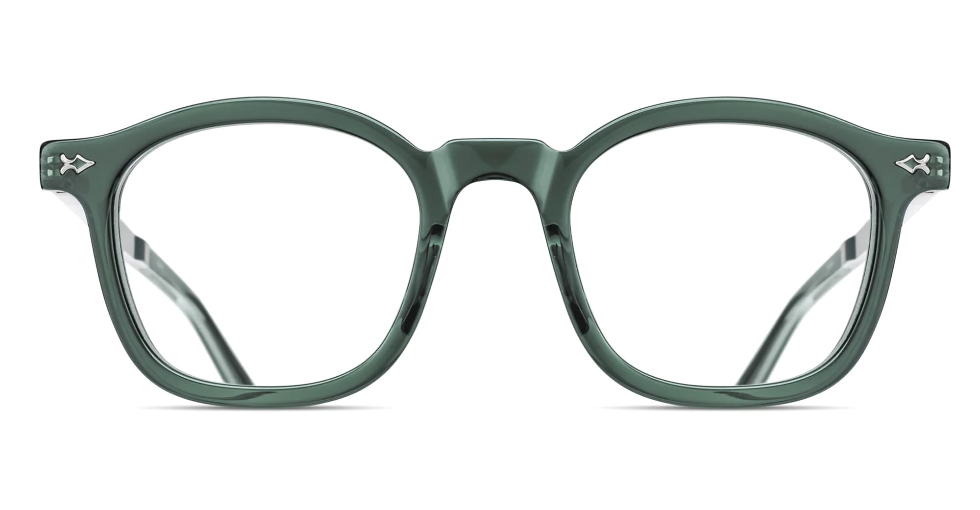  BRUSHED SILVER RX - Titanium - shape Squared - green, silver - EYEWEAR - SUNGLASSES - Uomo,Men - lens Clear - Made In Japan