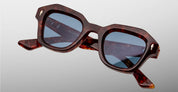 Ottica Mondello Roma - Jacques Marie Mage - JMMQE-7U - EICHLER - BRECCIA - Acetate - shape Squared - Havana - EYEWEAR - SUNGLASSES - Unisex,Uomo,Donna,Women,Men - lens Blue - Made In Japan
