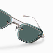 Ottica Mondello Roma - Akoni - AKS-537C-49 - JURA - DEEP EMERALD GREEN - titanium, acetate - shape Squared - green, silver - EYEWEAR - SUNGLASSES - Unisex,Uomo,Donna,Women,Men - lens Green - Made In Japan