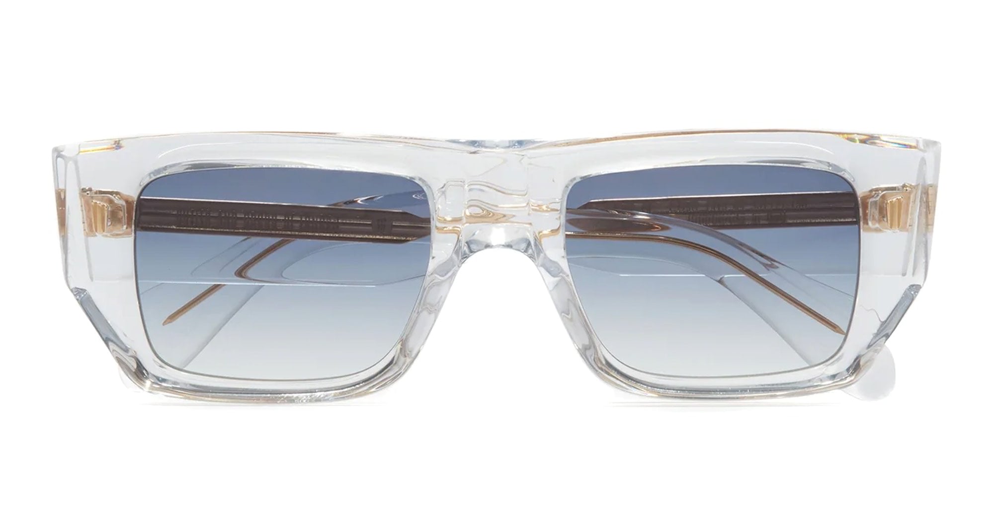 Ottica Mondello Roma - Cutler and Gross - CGSN-1413-53-04 - 1413 - CRYSTAL - Acetate - shape Rectangular - Crystal - EYEWEAR - SUNGLASSES - Uomo,Men - lens Gradient blue - Made In Italy