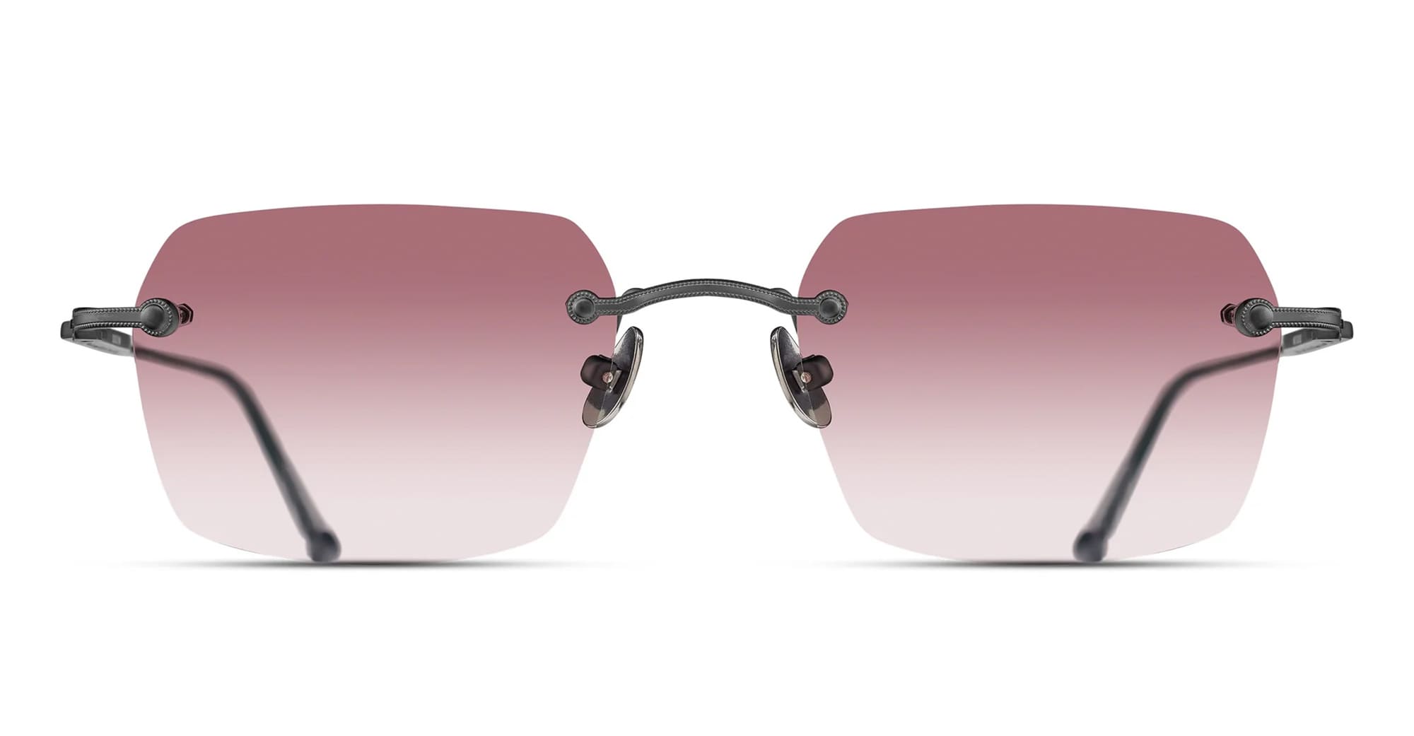 Ottica Mondello Roma - Matsuda - M5008.SG.MBK.51 - M5008 - MATTE BLACK / ROSE GRADIENT - Titanium - shape Squared - Black - EYEWEAR - SUNGLASSES - Unisex,Uomo,Donna,Women,Men - lens Gradient pink - Made In Japan