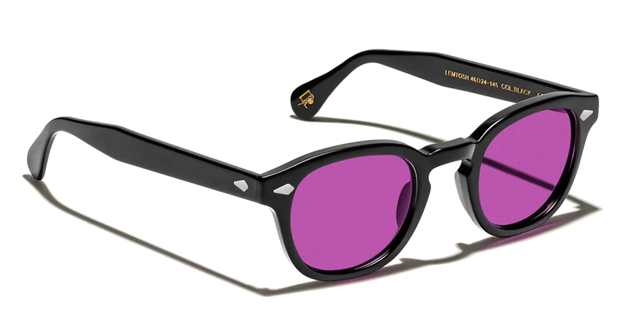 Ottica Mondello Roma - Moscot - OR-LMB2-S46240200-TL - LEMTOSH (46) - BLACK / CUSTOM PURPLE NURPLE LENS - Acetate - shape Classic - Black - EYEWEAR - SUNGLASSES - Unisex,Uomo,Donna,Women,Men - lens purple - Made In China