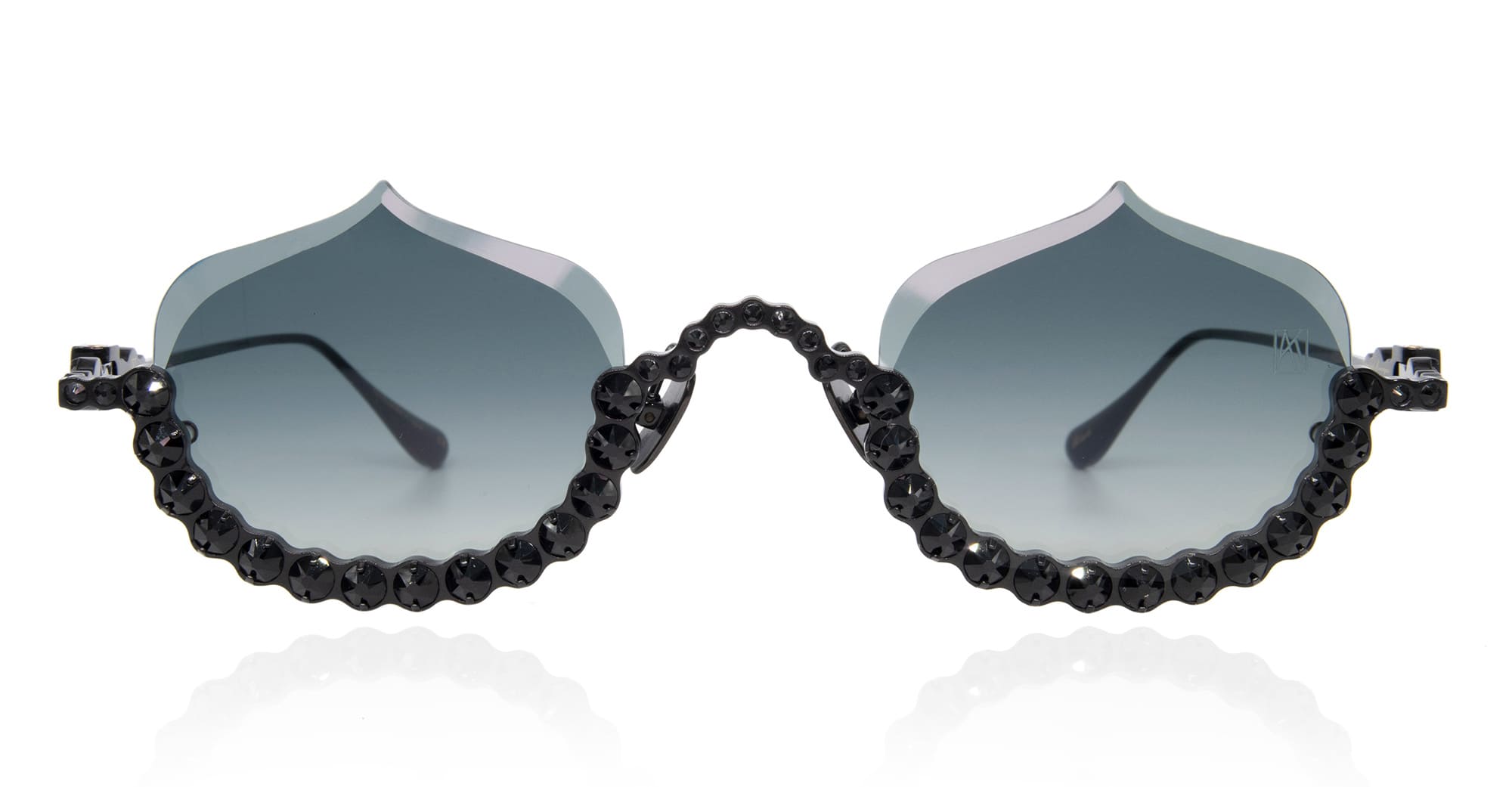 Ottica Mondello Roma - Anna-Karin Karlsson - S232-7704 - CRYSTAL MERINGUE - Black - Titanium - shape Oval - Black - EYEWEAR - SUNGLASSES - Donna,Women - lens Grey - Made In Japan