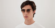 Ottica Mondello Roma - Bottega Veneta - BV1379S-003 - BV1379S-003 - GOLD / HAVANA - Metal - shape Round - Gold - EYEWEAR - SUNGLASSES - Uomo,Men - lens Brown - Made In Japan