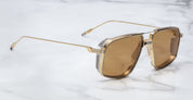 Ottica Mondello Roma - Jacques Marie Mage - JMMJG-16H - DECADE COLLECTION: JAGGER - ROMA - Titanium - shape Aviator - gold, silver - EYEWEAR - SUNGLASSES - Uomo,Men - lens honey - Made In Japan