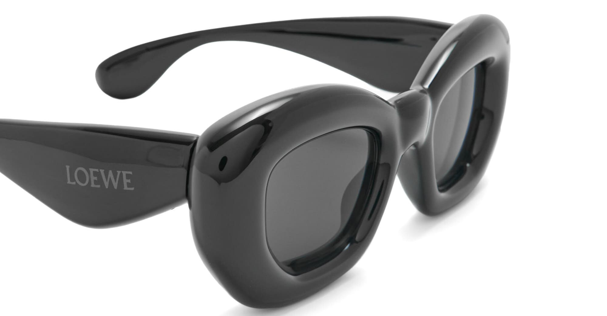 Inflated black cat eye sunglasses