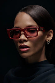 Ottica Mondello Roma - T HENRI - SPCB - SUPERLEGGERA - SHADOWN II - Acetate, titanium - shape Rectangular - Black - EYEWEAR - SUNGLASSES - Unisex,Uomo,Donna,Women,Men - lens Gradient brown - Made In Japan