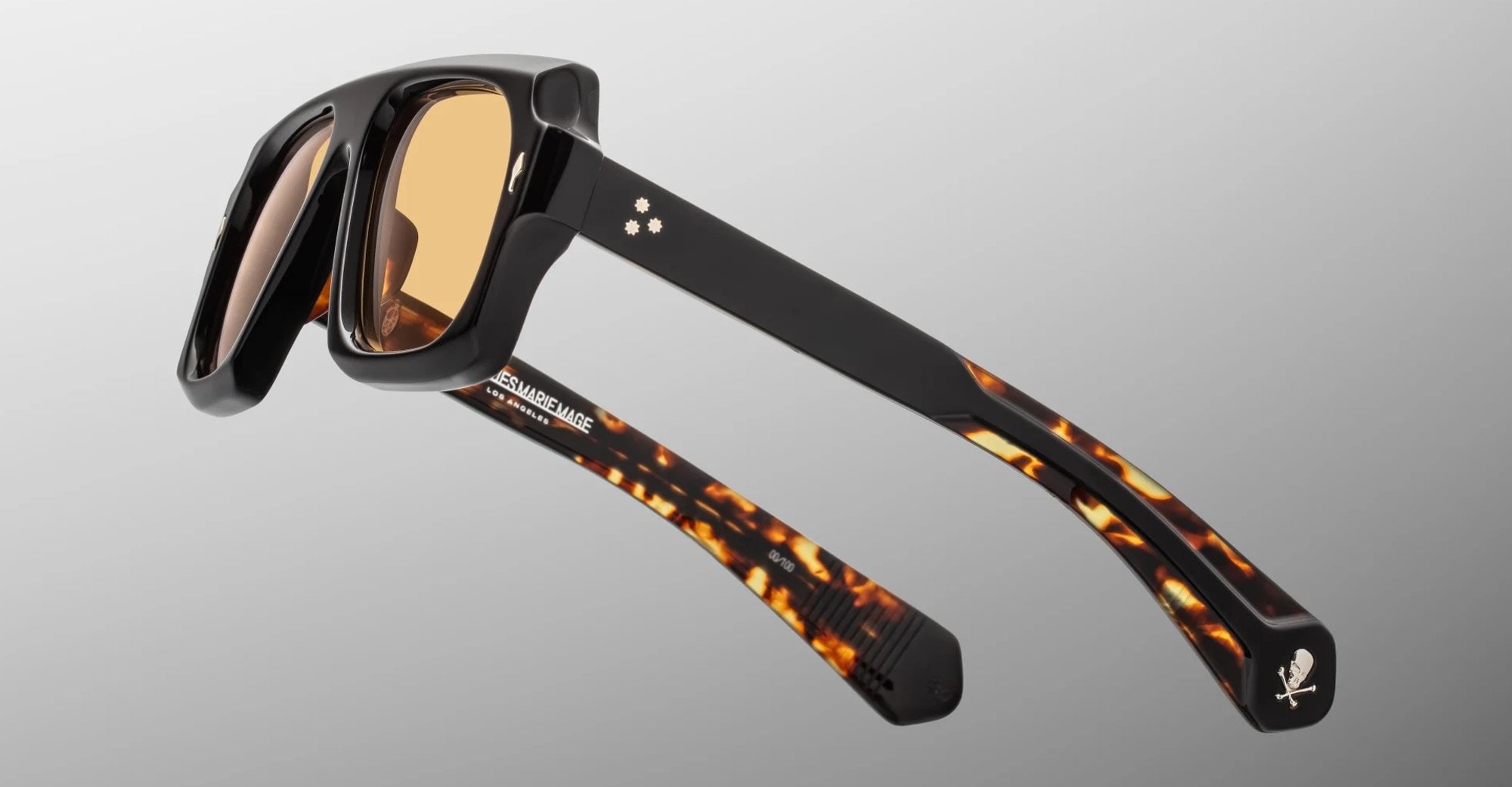 Ottica Mondello Roma - Jacques Marie Mage - JMMXP-01 - BUNKER77 BY JMM: DECATO- NOIR - Acetate - shape Navigator - black, tortoise - EYEWEAR - SUNGLASSES - Unisex,Uomo,Donna,Women,Men - lens Brown - Made In Japan