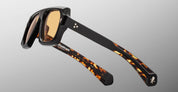 Ottica Mondello Roma - Jacques Marie Mage - JMMXP-01 - BUNKER77 BY JMM: DECATO- NOIR - Acetate - shape Navigator - black, tortoise - EYEWEAR - SUNGLASSES - Unisex,Uomo,Donna,Women,Men - lens Brown - Made In Japan