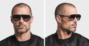 Ottica Mondello Roma - DITA - DTS403-A-04 - LXN-EVO - SIENNA BLAZE / YELLOW GOLD - Acetate, titanium - shape Navigator - brown, gold - EYEWEAR - SUNGLASSES - Uomo,Men - lens Gradient grey - Made In Japan
