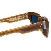 Ottica Mondello Roma - T HENRI - UAP - UTOPIA - PATINA - Acetate - shape Squared - brown - EYEWEAR - SUNGLASSES - Unisex,Uomo,Donna,Women,Men - lens Blue - Made In Japan