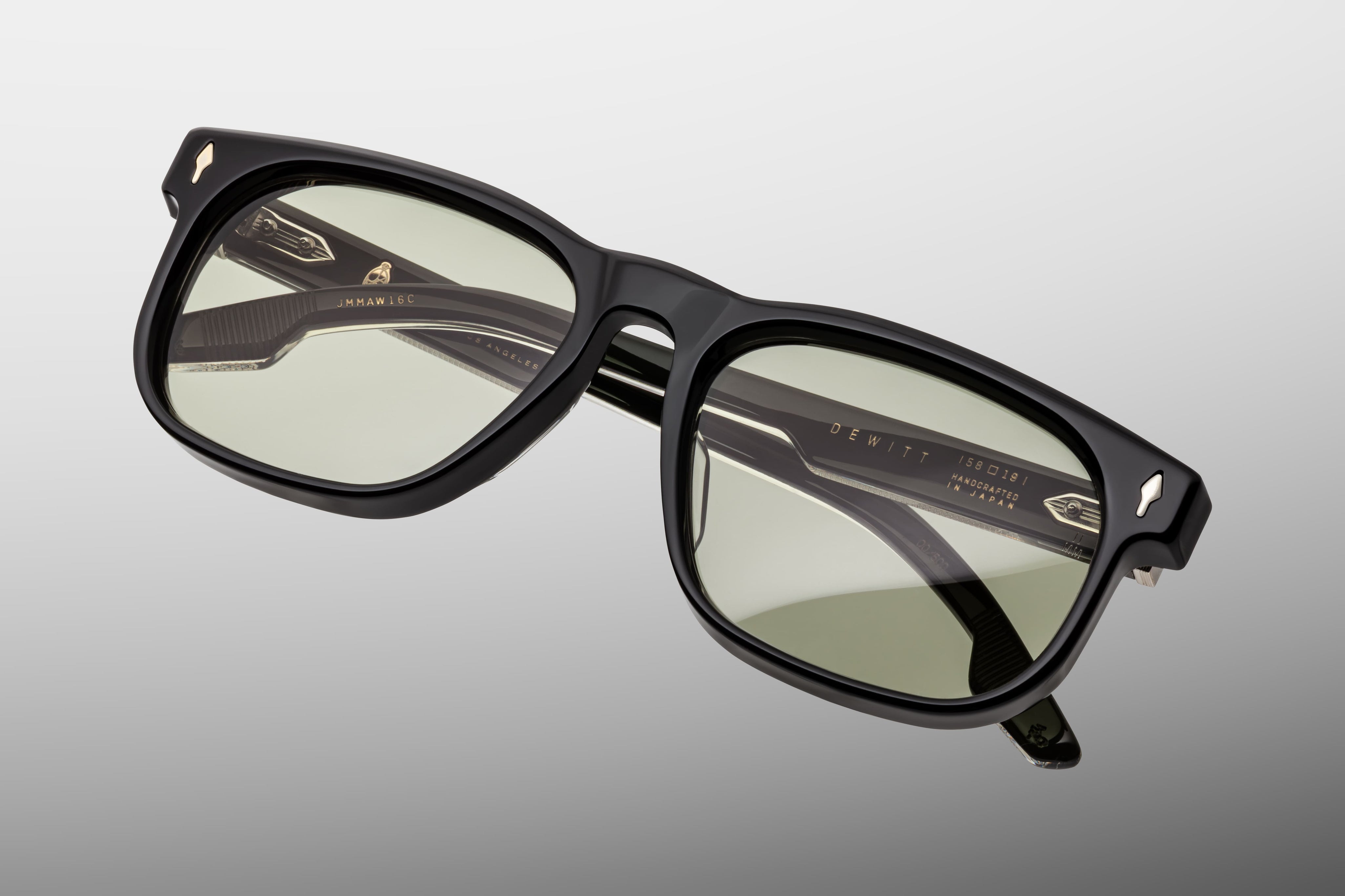 Ottica Mondello Roma - Jacques Marie Mage - JMMAW-16C - DEWITT - COBRA - Acetate - shape Rectangular - Black - EYEWEAR - SUNGLASSES - Unisex,Uomo,Donna,Women,Men - lens Green - Made In Japan