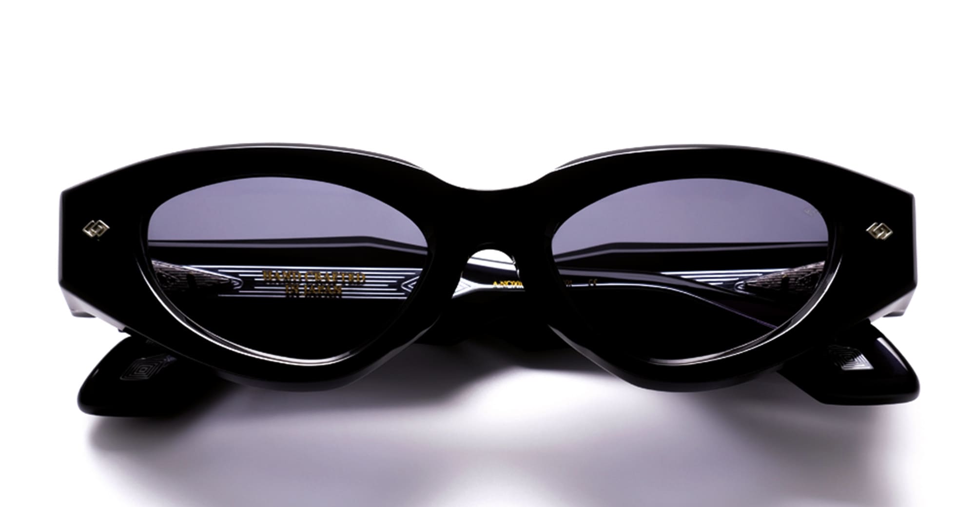  18k gold - Acetate - shape Cat-eye - brown - EYEWEAR - SUNGLASSES - Unisex,Uomo,Donna,Women,Men - lens Grey - Made In Japan
