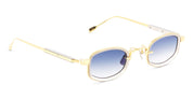 Ottica Mondello Roma - Sato - Aquila-YG-P-1 - AQUILA - YELLOW GOLD / PLATINUM - Acetate, titanium - shape Oval - gold, silver - EYEWEAR - SUNGLASSES - Unisex,Uomo,Donna,Women,Men - lens Gradient blue - Made In Japan