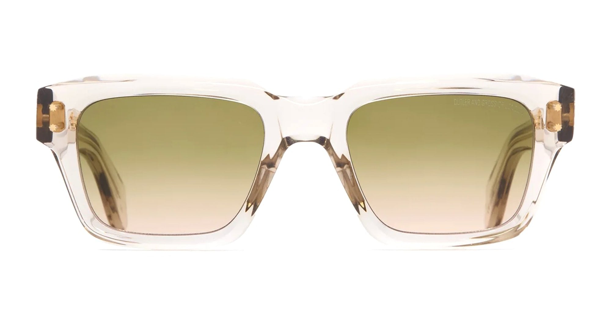Ottica Mondello Roma - Cutler and Gross - CGSN-1432-51-03 - 1432 - HAVANA ON GREY - Acetate - shape Squared - Havana - EYEWEAR - SUNGLASSES - Unisex,Uomo,Donna,Women,Men - lens Gradient green - Made In Italy