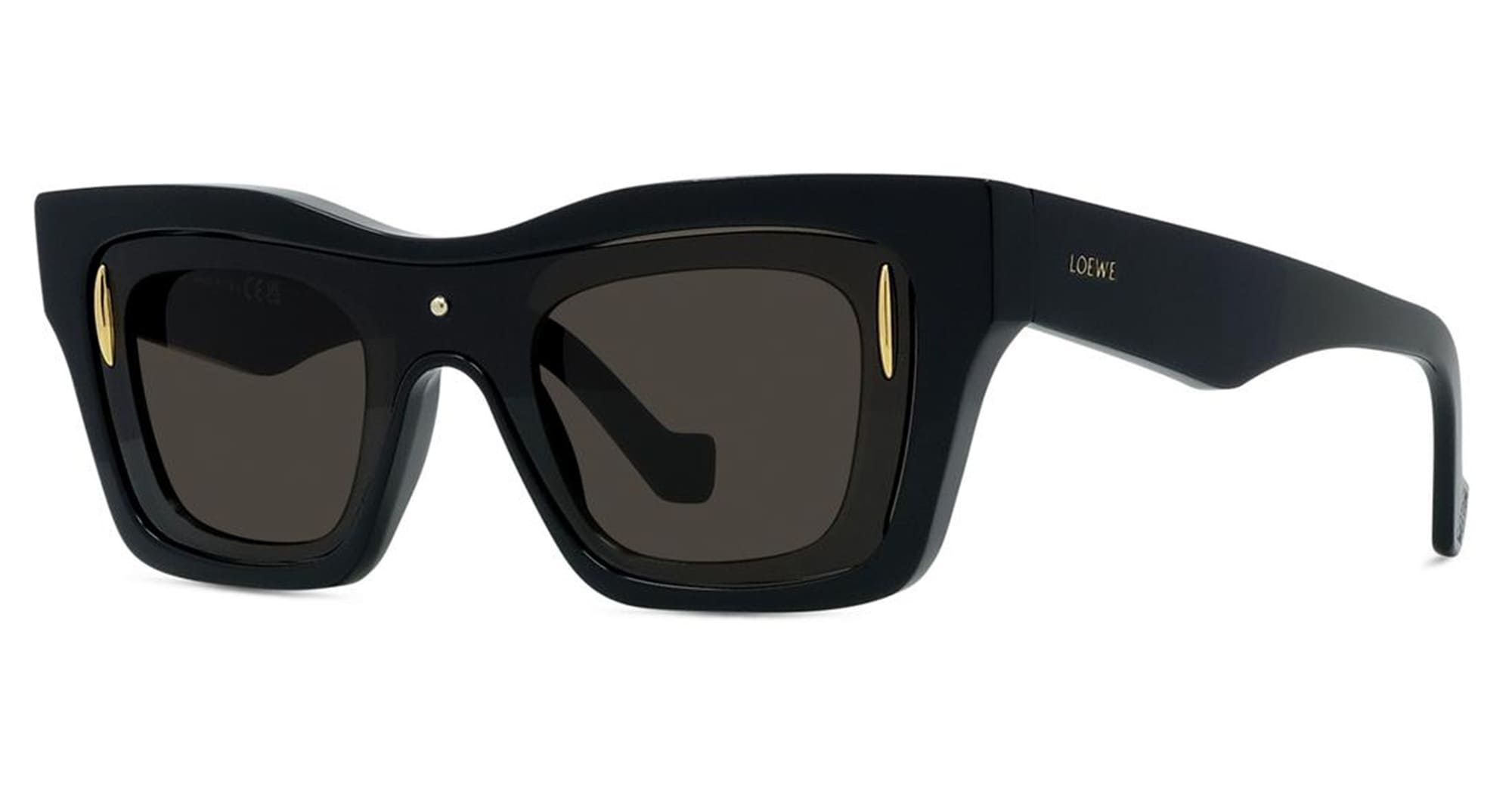 Ottica Mondello Roma - Loewe - LW40169I5401E - SIGNATURE LW40169I - BLACK - Acetate, metal - shape Rectangular - Black - EYEWEAR - SUNGLASSES - Uomo,Men - lens Brown - Made In Italy
