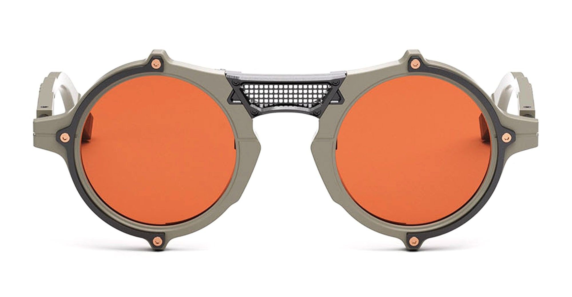 Ottica Mondello Roma - Movitra - NOMAD 01 C4 - NOMAD 01 C4 - SWAMP (MATTE) / VIOLET LENS - Acetate, metal - shape Round - grey - EYEWEAR - SUNGLASSES - Unisex,Uomo,Donna,Women,Men - lens violet - Made In Italy