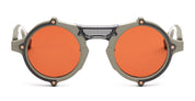 Ottica Mondello Roma - Movitra - NOMAD 01 C4 - NOMAD 01 C4 - SWAMP (MATTE) / VIOLET LENS - Acetate, metal - shape Round - grey - EYEWEAR - SUNGLASSES - Unisex,Uomo,Donna,Women,Men - lens violet - Made In Italy