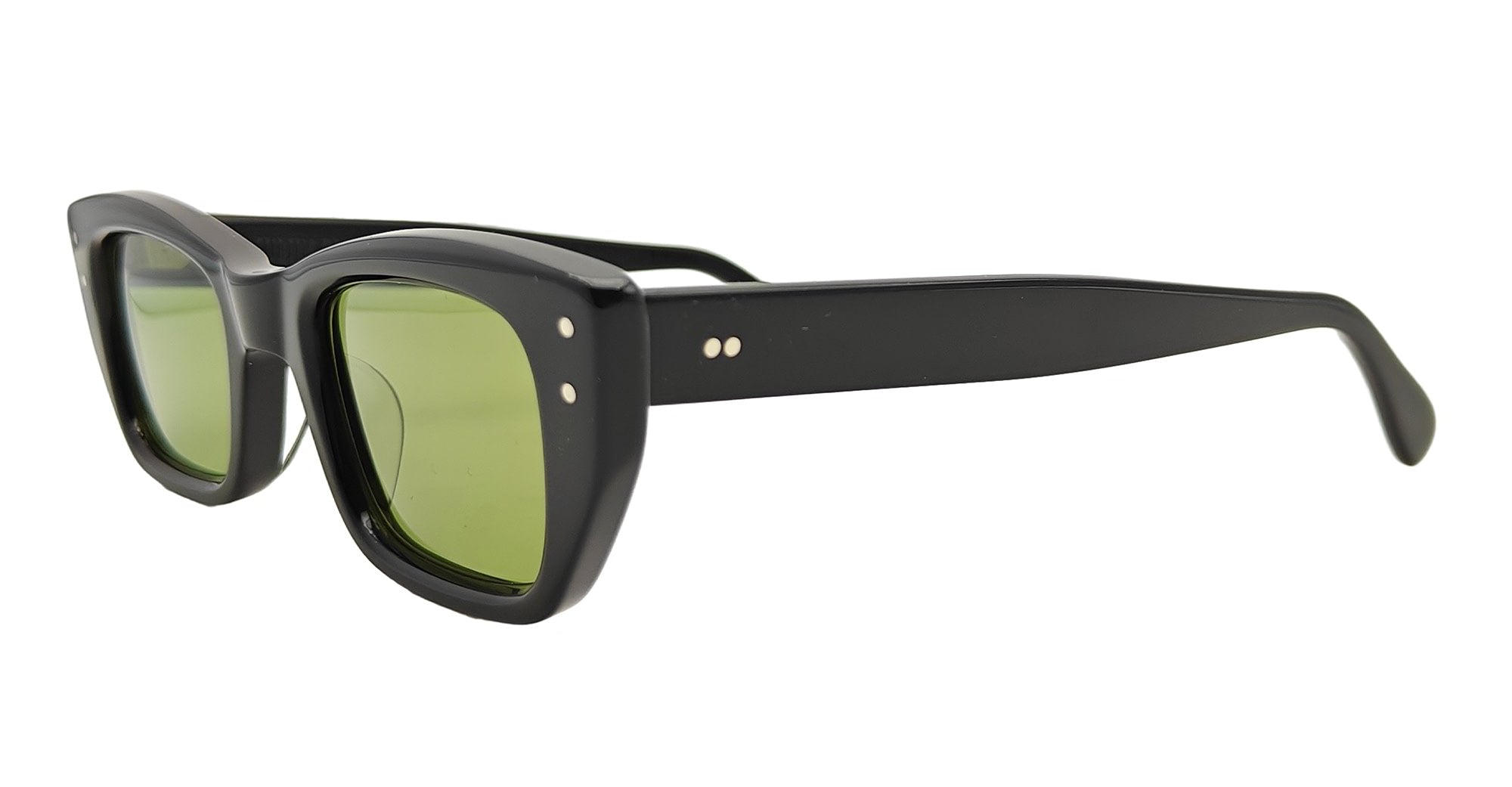  GREEN LENS - Acetate - shape Rectangular - Black - EYEWEAR - SUNGLASSES - Unisex,Uomo,Donna,Women,Men - lens Green - Made In Japan