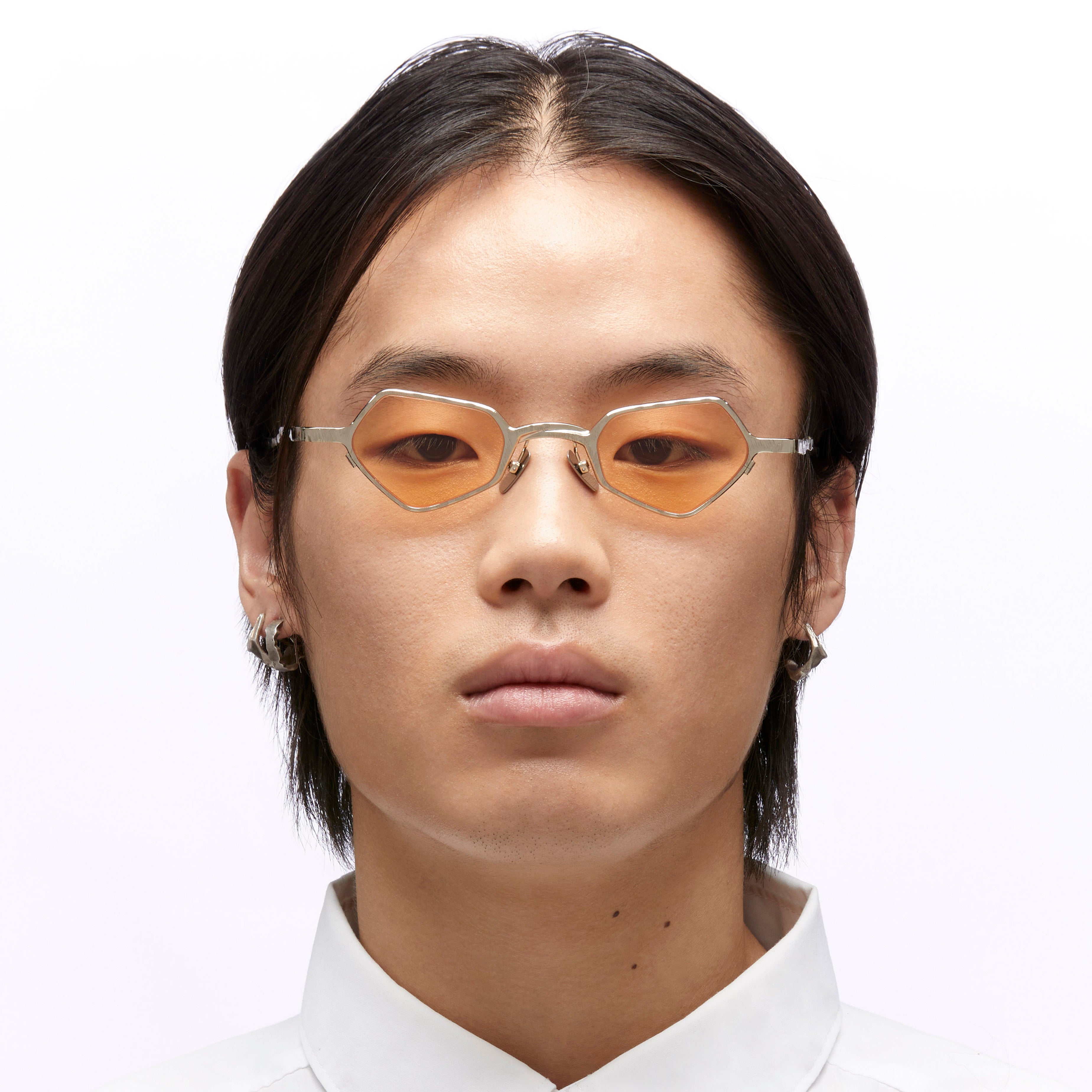 Ottica Mondello Roma - Kuboraum - KRSZ25LG0000002R - MASK Z25 - LIGHT GOLD - metal, acetate - shape Geometrical - light gold - EYEWEAR - SUNGLASSES - Unisex,Uomo,Donna,Women,Men - lens orange - Made In Italy
