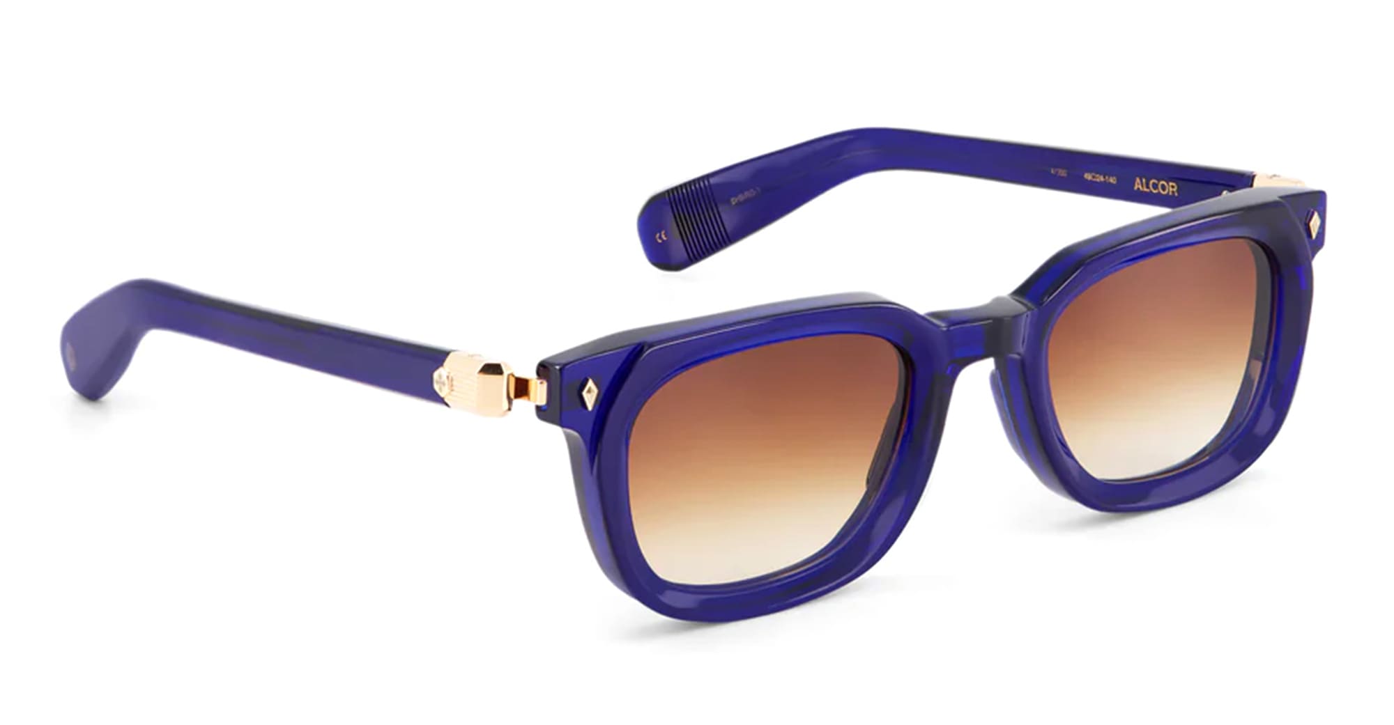 Ottica Mondello Roma - Sato - Alcor-SHB-RG-1 - ALCOR - SHADOW BLUE / ROSE GOLD - Acetate - shape Oval - blue - EYEWEAR - SUNGLASSES - Unisex,Uomo,Donna,Women,Men - lens Gradient brown - Made In Japan