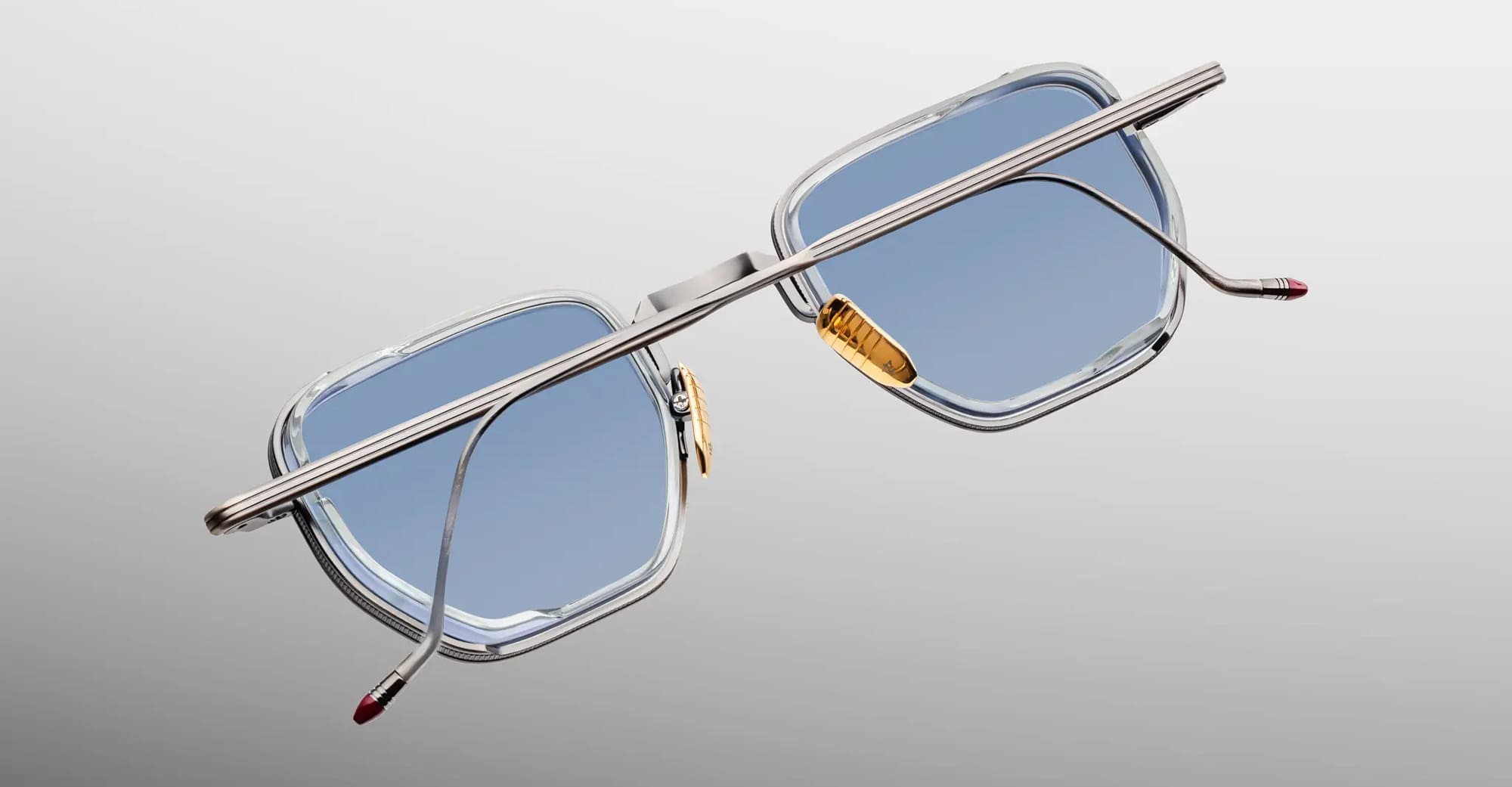 Ottica Mondello Roma - Jacques Marie Mage - JMMTK-2H - ATKINS - ANTIQUE SILVER - Titanium - shape Squared - Silver - EYEWEAR - SUNGLASSES - Unisex,Uomo,Donna,Women,Men - lens Blue - Made In Japan