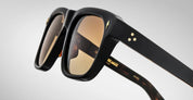 Ottica Mondello Roma - Jacques Marie Mage - JMMYVRX-15A - YVES - NOIR 15 - Acetate - shape Squared - Black - EYEWEAR - SUNGLASSES - Unisex,Uomo,Donna,Women,Men - lens yellow - Made In Japan