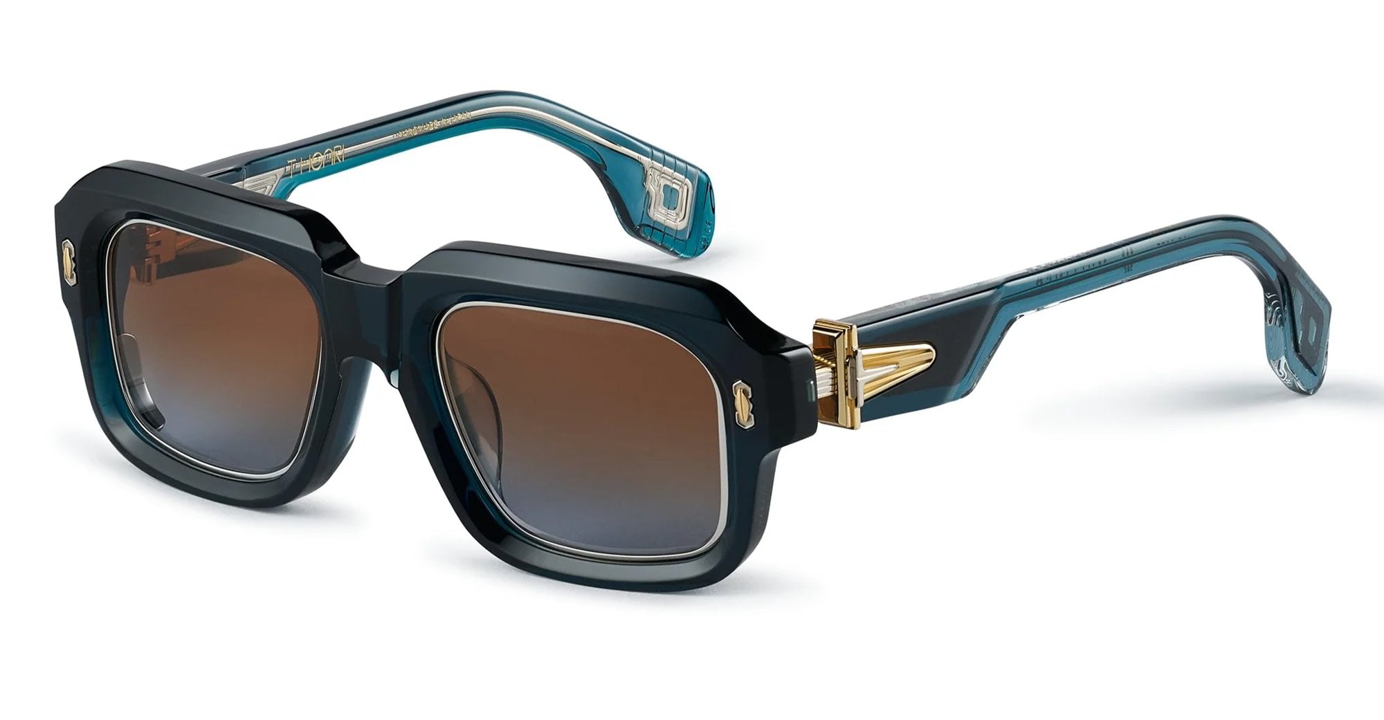 Ottica Mondello Roma - T HENRI - MAU2 - MULLINER - DEEP BLUE II - Acetate - shape Squared - blue - EYEWEAR - SUNGLASSES - Unisex,Uomo,Donna,Women,Men - lens Gradient brown - Made In Japan