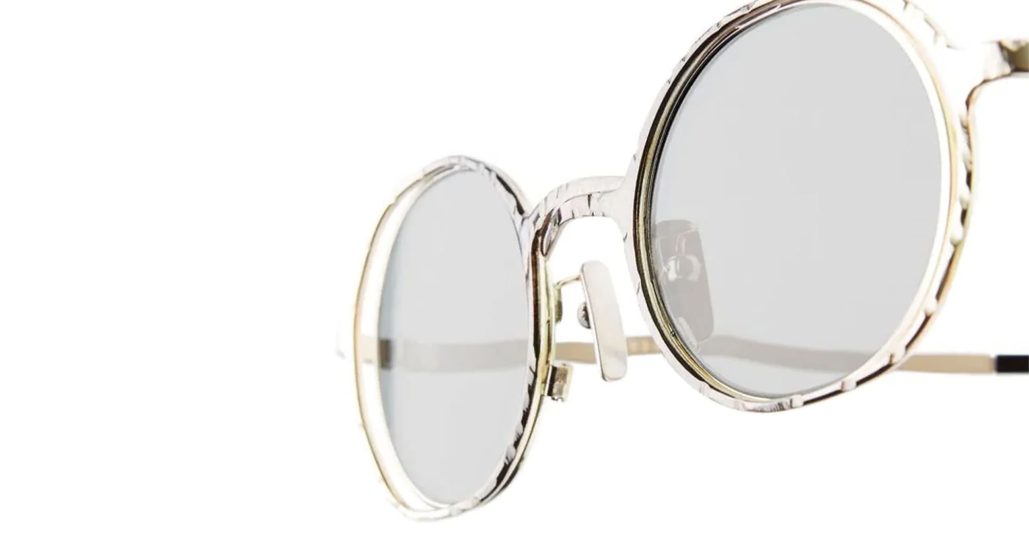 Ottica Mondello Roma - Kuboraum - KRSH11GMG000002F - MASK H11 GMG - GOLD SHADED - Metal - shape Round - Gold - EYEWEAR - SUNGLASSES - Unisex,Uomo,Donna,Women,Men - lens light grey - Made In Italy