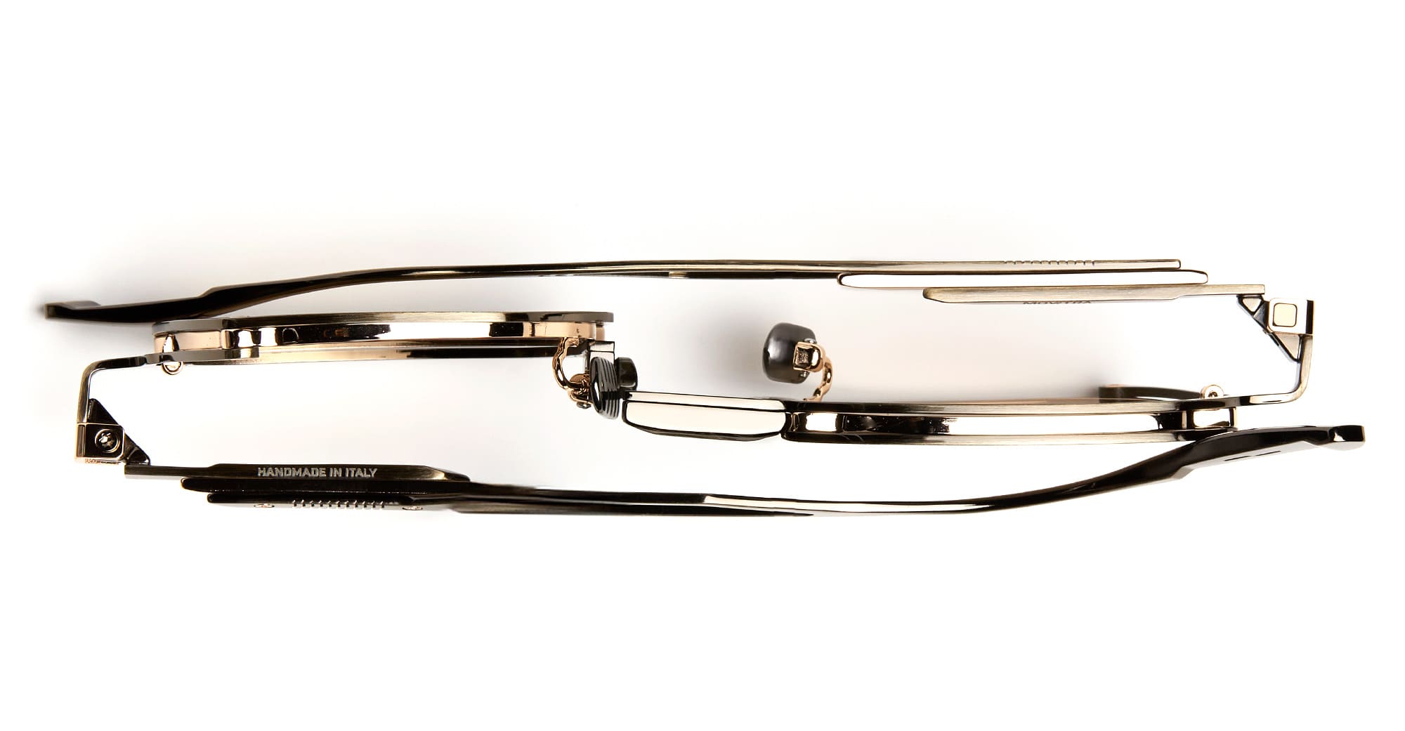 Ottica Mondello Roma - Movitra - TRINITAS 01-C3 - TRINITAS 01 - C3 Antique Gunmetal / Gold Lens - Titanium - shape Squared - grey - EYEWEAR - SUNGLASSES - Uomo,Men - lens Gold - Made In Italy