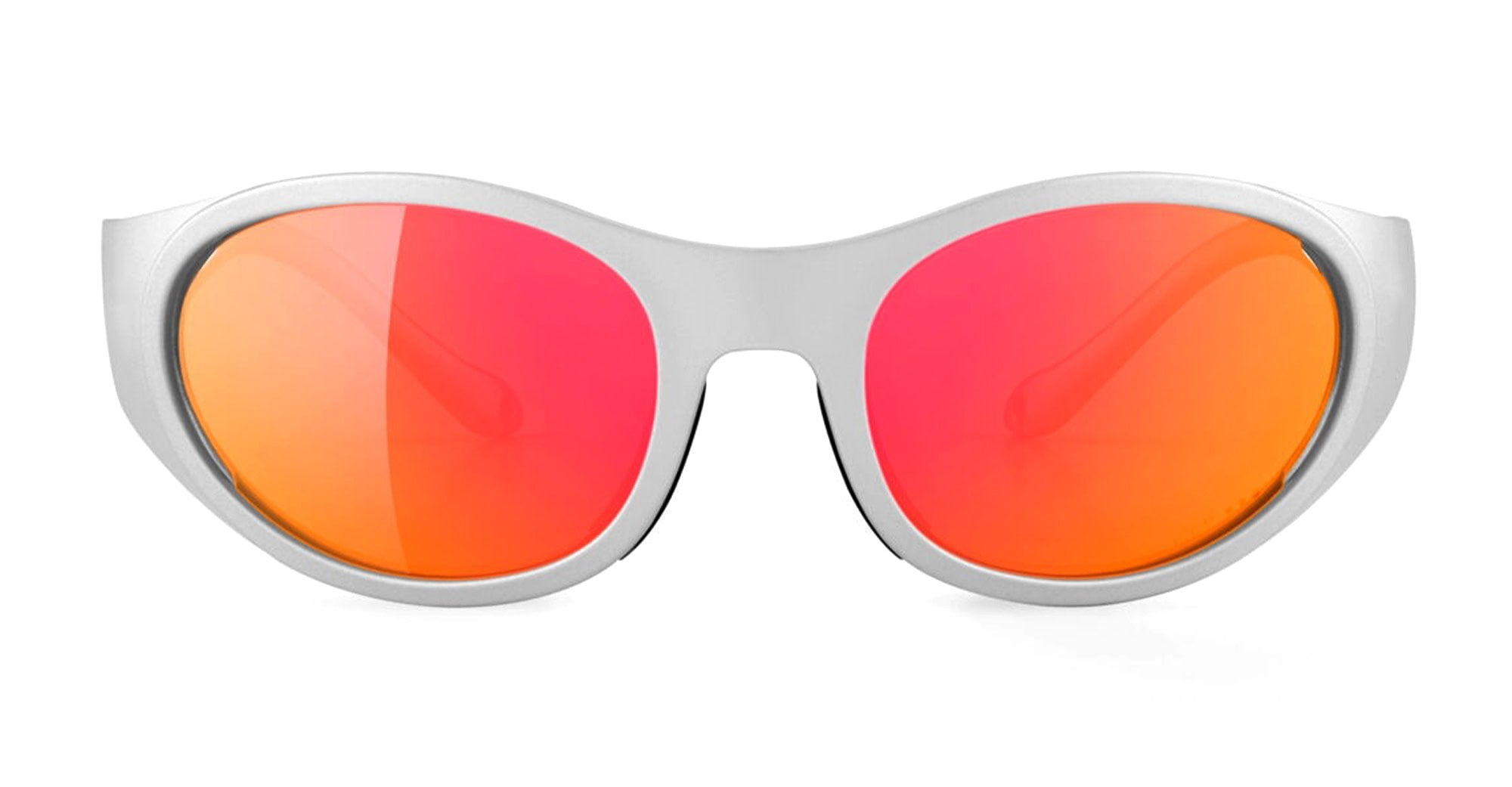  VZUM LAVA - Tr90 - shape Oval - Silver - EYEWEAR - SUNGLASSES - Unisex,Uomo,Donna,Women,Men - lens red - Made In Italy