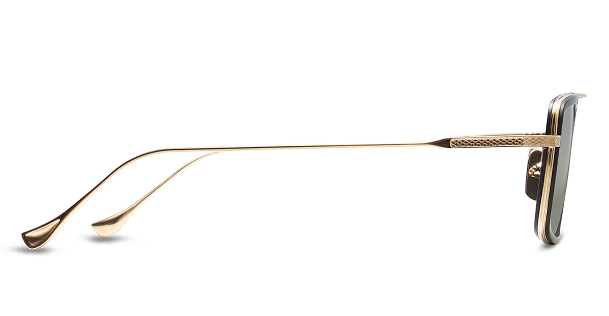 Ottica Mondello Roma - DITA - DTS134-53-02-Z - FLIGHT.008 - MATTE BLACK / GOLD - Titanium - shape Navigator - Black, gold - EYEWEAR - SUNGLASSES - Unisex,Uomo,Donna,Women,Men - lens Green - Made In Japan