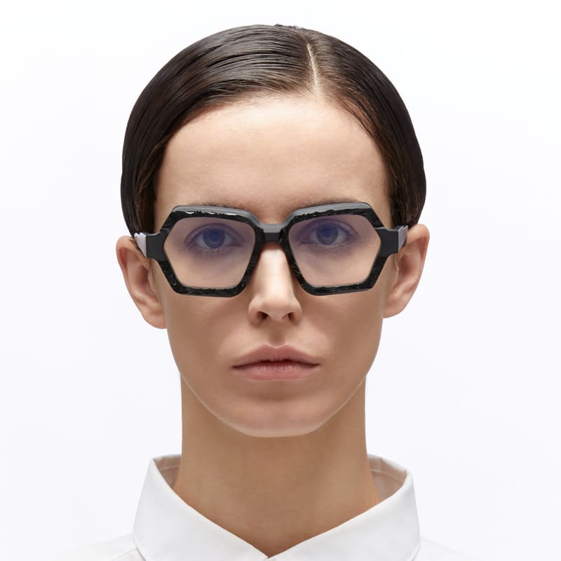 Ottica Mondello Roma - Kuboraum - KROK38BM00PK00OP - MASK K38 - BLACK MATTE / PITHOPRAKTA RX - Acetate - shape  - Black - EYEWEAR - EYEGLASSES - Donna,Women - lens Clear - Made In Italy