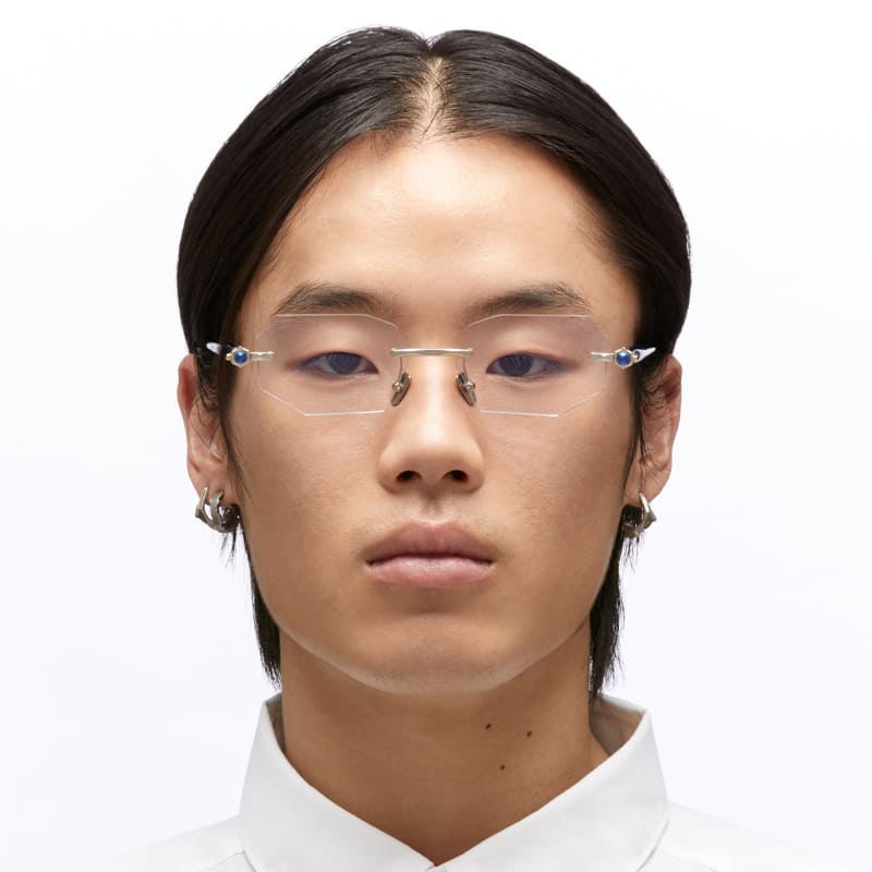 Ottica Mondello Roma - Kuboraum - KROP63LGBL0000OP - MASK P63 - LIGHT GOLD / BLUE RX - Acetate, metal - shape  - grey - EYEWEAR - EYEGLASSES - Uomo,Men - lens  - Made In Italy