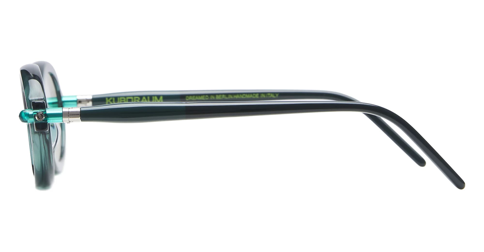 Ottica Mondello Roma - Kuboraum - KRS0P6HB0000002F - MASK P6 HB - HAMBURGER  BANOFF - Acetate - shape Oval - green - EYEWEAR - SUNGLASSES - Unisex,Uomo,Donna,Women,Men - lens light grey - Made In Italy