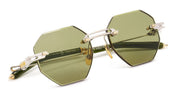 Ottica Mondello Roma - T HENRI - TMA - TROFEO - ANOMOLY - Titanium - shape Octagonal - silver, gold - EYEWEAR - SUNGLASSES - Unisex,Uomo,Donna,Women,Men - lens Green - Made In Japan