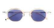 Ottica Mondello Roma - Sato - Toliman-II-P-RG-1 - Toliman II - Platinum / Rose Gold - Titanium - shape Round - silver, gold - EYEWEAR - SUNGLASSES - Unisex,Uomo,Donna,Women,Men - lens Blue - Made In Japan